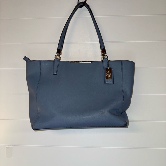 Coach Madison East West Blue Saffiano Leather Tote - Picture 7 of 15